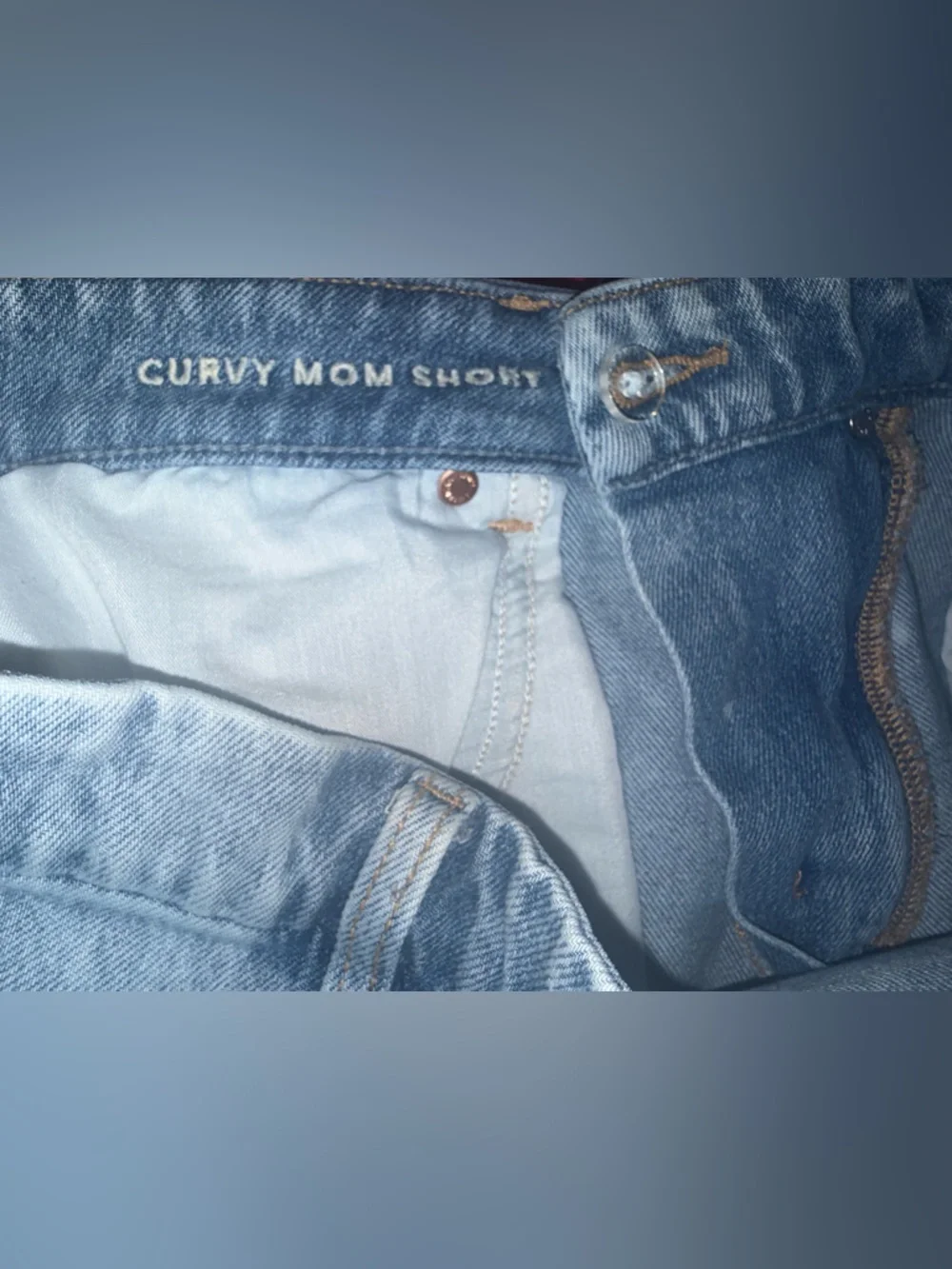 American Eagle Distressed Denim Shorts Size 8 | High Rise Cutoff Jean Shorts - Picture 5 of 6